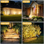 Solar Spot Lights Outdoor, 3 Modes 2-in-1 IP65 Waterproof 4 Pack Spotlights - Image 3