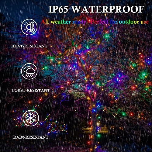 Multicolor Solar Christmas Lights 2Pack Total 180FT 500LED, String Light Outdoor Waterproof, Auto On/Off with 8 Modes Solar Twinkle Lights for Outside Tree Christmas Decorations (Multicolor) - Image 2
