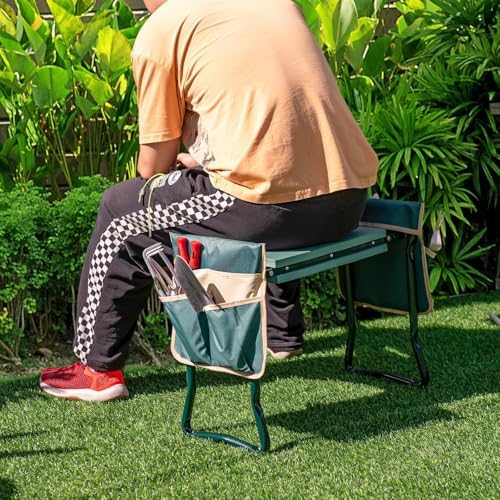 LDAILY Garden Kneeler and Seat, Heavy-Duty Foldable Garden Stool - Image 2