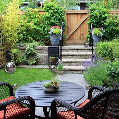 RT-OSXE Reflective Garden Gazing Balls, 10pcs 1.5mm Thick Stainless Steel Seamless Hollow Polished Sphere, Outdoor Indoor Christmas Mirror Reflection Garden Decoration Globe, 14 Sizes - Image 6