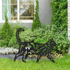 Floral Cat Metal Garden Stake Decorative, Elegant Floral Cutout Design Silhouette Gifts Statues for Yard Art, Outside, Patio, Outdoor Decor, Garden Decorations, Lawn Ornaments - 24" Black - Image 4