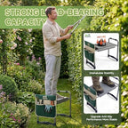 2-in-1 Heavy Duty Foldable Garden Kneeler And Stool With EVA Pad, Green - Image 5