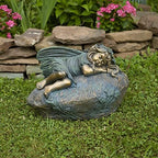 Large Magnesium Fairy Statues for Outdoor Use (Sleeping Fairy "Ivy") by ZaerLtd