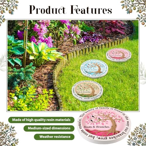 Cinnvoice 3 Pack Tree of Life Stepping Stones Outdoor for Garden, 10 Inches - Image 3