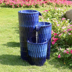 Blue Ceramic Fountain - Serenity in Simplicity, No Lights - Image 3