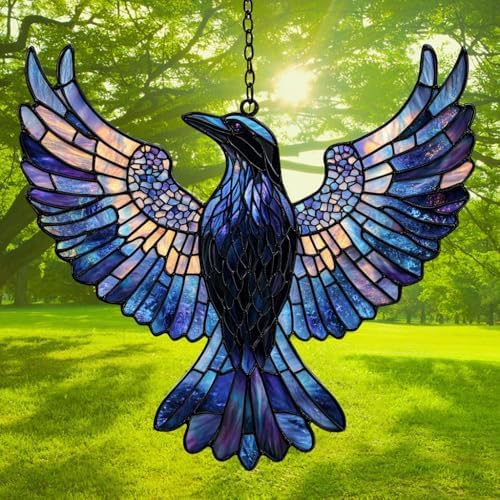 Rising Raven Mosaic Effect Acrylic Suncatcher - Image 3