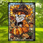 Witch Fox Sunflower Fall Pumpkin Acrylic Suncatcher - Image 3