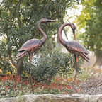 Kircust Crane Garden Sculptures & Statues Heron Decoy Large Size Metal Birds Yard Art Standing Vintage Brass Heron Lawn Ornament Outdoor Decorations 37 Inches Set of 2 by Beautyinyouroutdoorspace