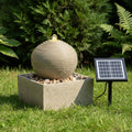 Solar Fountain Outdoor with LED Lights, Zen Sphere Water Fountain, Small Resin Garden Water Feature for Patio, Porch, Deck, Backyard & Indoor Decor, 12 Inch by Unknown