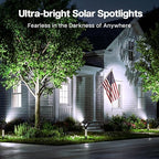 Solar Spot Lights Outdoor Waterproof Spotlights, Cool White 4 Pack - Image 2
