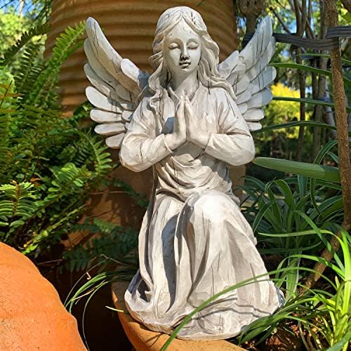 Praying Angel Garden Statue, Religious Fairy Sculpture Waterproof Decorative Figurine Art Decor for Patio, Lawn, Yard, Housewarming Ornament Present Angels HSa-1 - Image 3