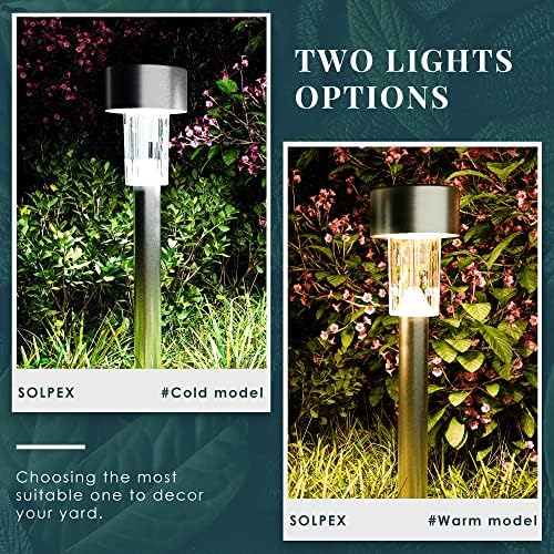 SOLPEX 24 Pack Solar Lights Outdoor, Stainless Steel Solar Pathway Lights - Image 5