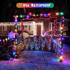 JMEXSUSS 2 Pack Solar String Lights Outdoor Waterproof, Total 400 LED 151FT Solar Christmas Lights Outdoor, 8 Modes Christmas Light for Outside Patio Yard Tree Decorations, White to Multicolor - Image 4