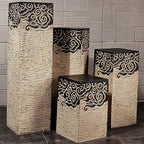 ARCVOX Xiangyun Pedestal Column Plant Stand, Yard Porch Columns & Pillars, Asian House Decor Antique Stone Finish, Traditional Pillar Statue Sculpture (Size : Size S) - Image 2