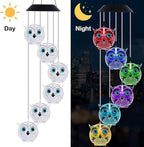 Hummingbird Solar Wind Chimes for Outside - Color Changing LED Outdoor Solar Lights Waterproof Windchimes, Home Garden Patio Yard Porch Decoration (Owl) - Image 5