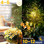 GIGALUMI 6 Pack Solar Firework Lights Outdoor, Garden Decor, Warm White - Image 7