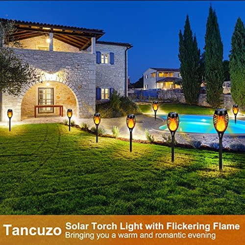 12 Pack Solar Torch Light with Flickering Flame for Halloween Decor - Image 6