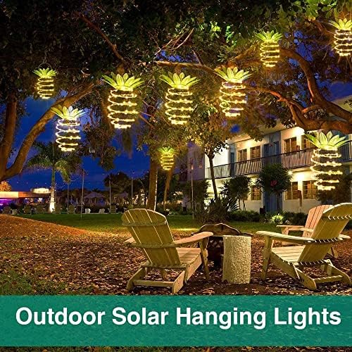 4 Pack Solar Pineapple Lights 60LED Waterproof Outdoor Hanging Funny Lights - Image 7