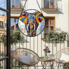 Stained Glass Window Hanging Elephant Suncatcher Gifts for Women 12" - Image 2