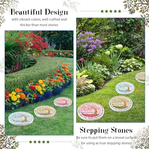 Cinnvoice 3 Pack Tree of Life Stepping Stones Outdoor for Garden, 10 Inches - Image 4