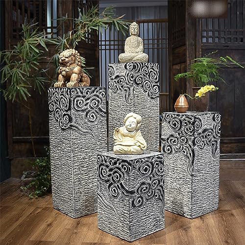 ARCVOX Home Garden Sculpture Columns Pedestal, Faux Stone Finish Floor Ornaments, Landscape Statues for Home Decor, Backyard Decor Pagoda Statue (Size : 27.5in) - Image 3