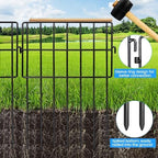 Getlay 20 Pack Animal Barrier Fences, 1.5" Gap No Digging Garden Fence Panels, Metals Black Deterrent Fence for Dogs Rabbits, Decorative Fence for Outdoor Landscape Patio Total 20 ft(L)×16 in(H) - Image 3