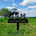 Custom Frog Metal Garden Sing,Personalized Garden Stakes With Frogs,Frog Garden Decor,Garden Decor,Cute Frog Gifts for Women by Custom