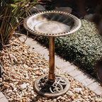 Backyard Expressions Outdoor Garden Bird Bath - Bronze - Weather Resistant Resin with Ground Stakes - 27 Inch - Image 4
