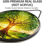 Stained Glass Window Hanging - 11.8" Tree of Life Suncatcher Glass Panel, Home Decorative Hanging Ornament for Kitchen or Garden, Ideal Gift for Mother, Wife or Women - Image 2