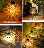 yuans Solar Table Light, Solar Mosaic Lights Color Changing Solar Glass Ball Garden Lights Waterproof Solar Night Lights Table Lamps (Red Point, 1 Pack) - Image 5