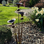 Rustic Metal Calla Lily Garden Stake with Bell – Bronze Outdoor Flower Yard Art, Weatherproof Iron Floral Decor for Lawn, Patio, Pathway, Unique Garden Gift - Image 4