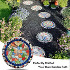 Round Garden Stepping Stones Resin Decorative Stepping Stone for Garden, 13 Inch Thicker Pavers for Garden Walkway Tread Stone Paving Stone for Yard Emulational Outdoor Lawn Decoration Stones(Style B) - Image 4