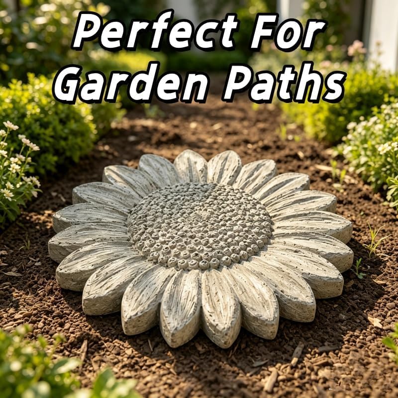 Reusable Sunflower Stepping Stone Mold, 15cm Sunflower Paver Mold (E) - Image 4