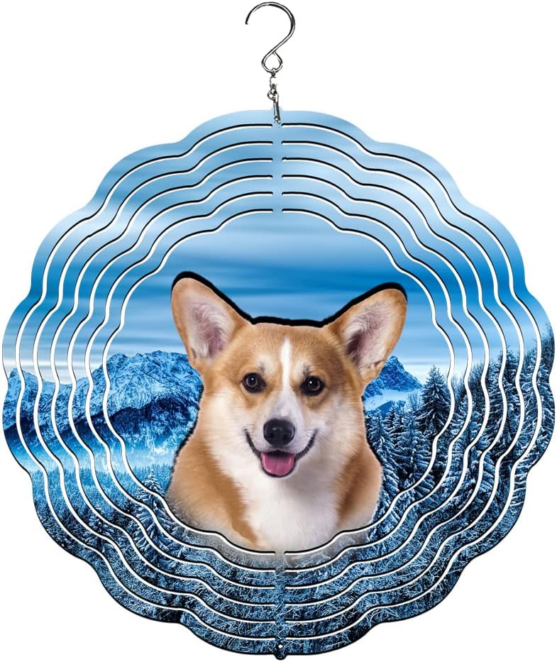Traci's Fun Creations Wind Spinner, Corgi Dog Theme, Multicolor, Aluminum, Double-Sided Design, 10 Inch (Portrait) by Unknown