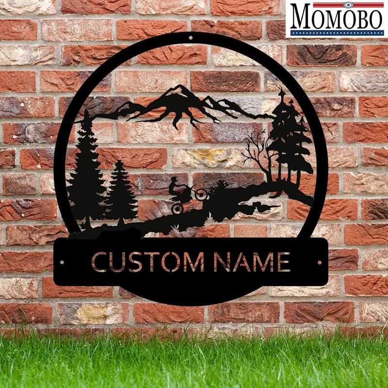 Mountain and Motorcycle Custom Name Sign Metal Wall Art Personalized Last Name Plaque Outdoor Metal Wall Art Personalized Gift for Wedding/Housewarming - Image 4