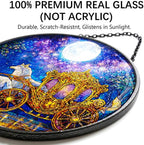 Stained Glass Window Hanging - 11.8" Moonlit Carriage Suncatcher Glass Panel, Home Decorative Hanging Ornament for Kitchen or Garden, Ideal Gift for Mother, Wife or Women - Image 2