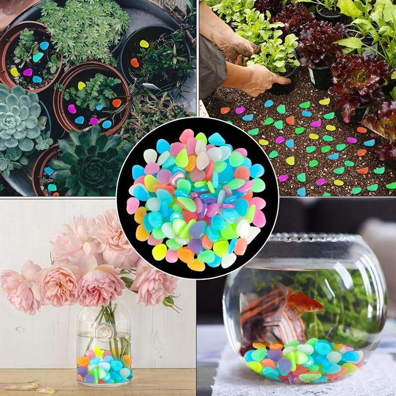 Luminous Stones for Garden & Home Decoration - 1000pcs Garden Pebbles, Small Luminous Pebbles Aquariums Rocks, for Landscaping for Fish Tank Lawn Yard Garden Walkway Plant Pots (2000 PCS) - Image 6