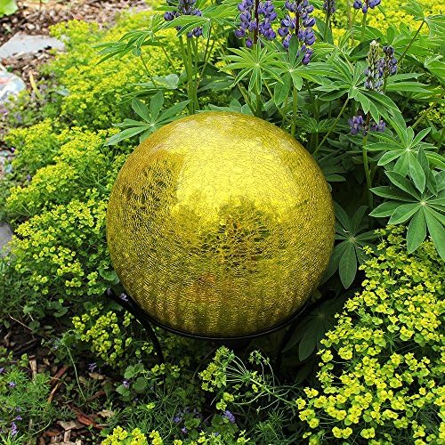 Achla Designs 10-inch Crackle Gazing Globe, Lemon Drop - Image 7