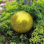 Achla Designs 10-inch Crackle Gazing Globe, Lemon Drop - Image 7