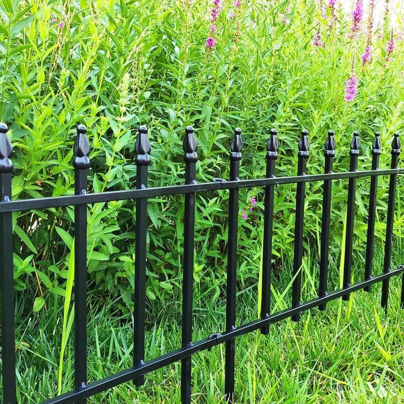Thealyn 18" H x 22" W Decorative Metal Garden Border Fence, 10 Panels, 18Ft - Image 4