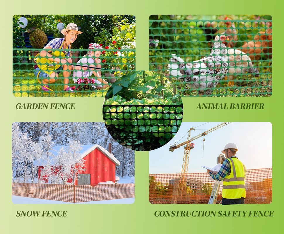 PotatoLife 2'x25' Plastic Mesh Fence for Garden with 50 Zip Ties, Black - Image 4