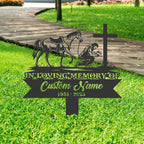 Personalized Memorial Plaques for Outdoors Cowboy Praying at Cross Grave Marker Metal Garden Stakes Cowboy Memorial Gifts Sympathy Gifts for Loss of Loved One (Cowboy) - Image 3