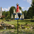 Kinetic Art Wind Sculpture - Summer Lighthouse Sailboat Windmills, Nautical Art Garden Windmills, Large Metal Sailboat Wind Spinners Decor for Outdoor Yard and Garden (1pc) by Unknown