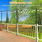 LETIANPAI 10Ft String Light Poles 2 Pack,Light Poles for Outside Lights,Outdoor with Fence Brackets Hanging Lights,Metal Stand Deck Patio Backyard - Image 6