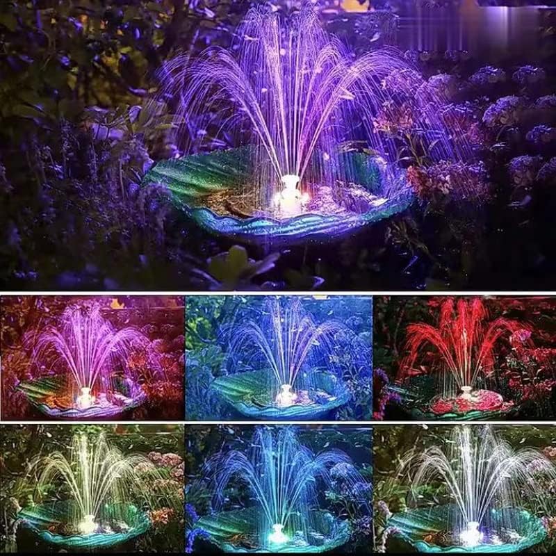 Submersible Sump Pump Floating Solar Fountain Colorful Led Light Garden Fountain Water Pump Garden Decoration Transfer Pump (Color : 6 Led Light) - Image 6