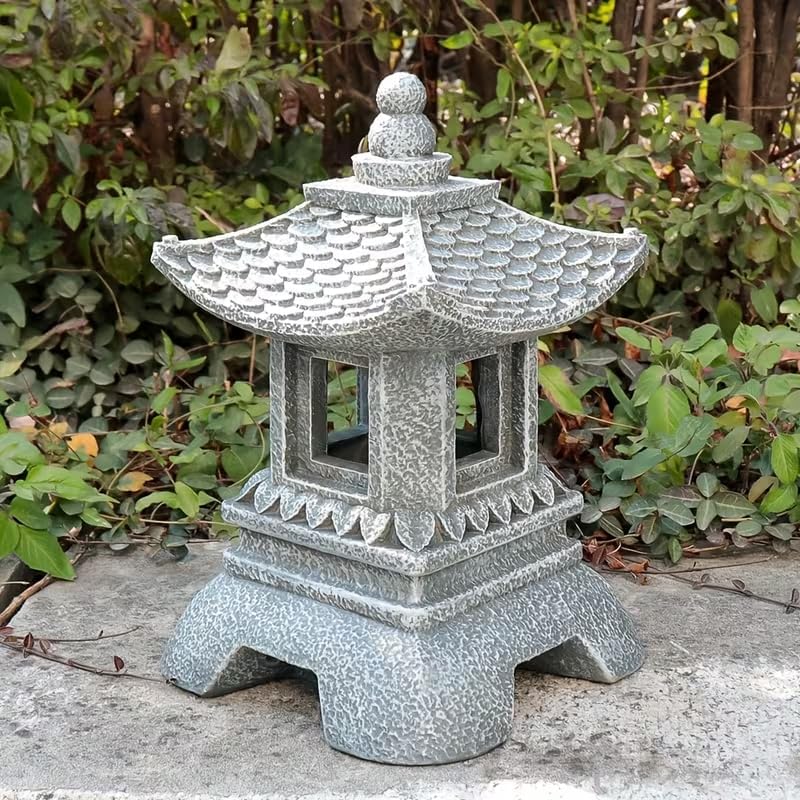 12" Tall Japanese Pagoda Garden Statue - Zen Buddha Outdoor/Indoor Resin Sculpture with Sturdy Base, Asian Zen Temple Decor for Patio, Yard, Balcony, Tabletop - Image 2