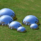 MERRYHAPY 6Pcs Stainless Steel Mirror Surface Garden Hemisphere Balls Hollow Gazing Globes Outdoor Lawn Reflective Decor Sphere - Image 7