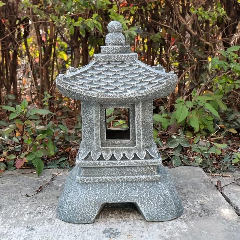 12" Tall Japanese Pagoda Garden Statue - Zen Buddha Outdoor/Indoor Resin Sculpture with Sturdy Base, Asian Zen Temple Decor for Patio, Yard, Balcony, Tabletop - Image 6