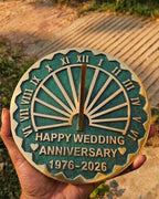 Brass Sundial Garden Clock Wedding for Couples Engraved Roman Numeral Sundial –50th Anniversary (Green/Brass, 10 Inch) by Unknown