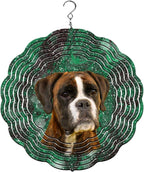 Traci's Fun Creations Wind Spinner, Boxer Dog Theme, Aluminum, Double-Sided, 10 Inch, Yard or Garden Décor (Natural) by Unknown